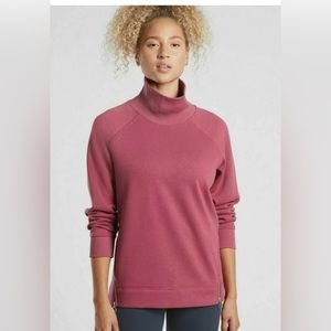 Athleta Cozy Karma Side Zip Funnel Neck,Victorian Berry SIZE XL